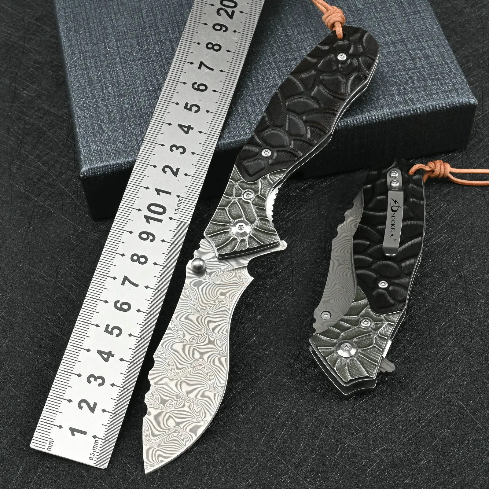 SDOKEDC Knives Damascus Flipper Pocket Folding Knife For Men Tactical Military Outdoor Tools Camping Survival Hunting EDC Navaja