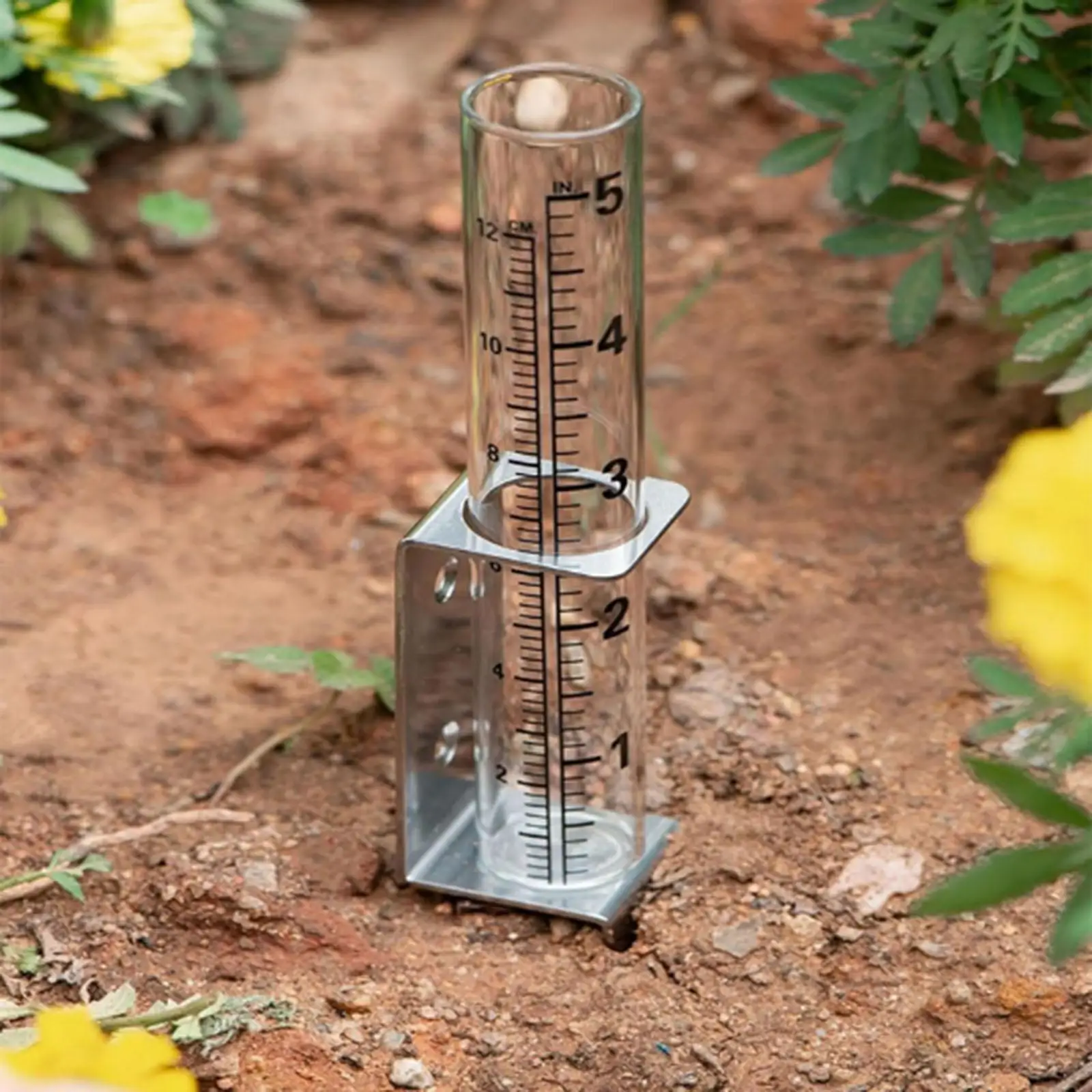 

Rain Gauge Outdoor Rainwater Gauge with Scale with Stake 5" Capacity Decorative Rain Measure Gauge for Yard