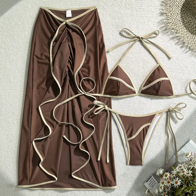 

2026 сексуальные женские купальники бикини, женские купальники из трех предметов, пляжная одежда для купания, купальные костюмы, бразильский комплект бикини, купальщица в бассейне