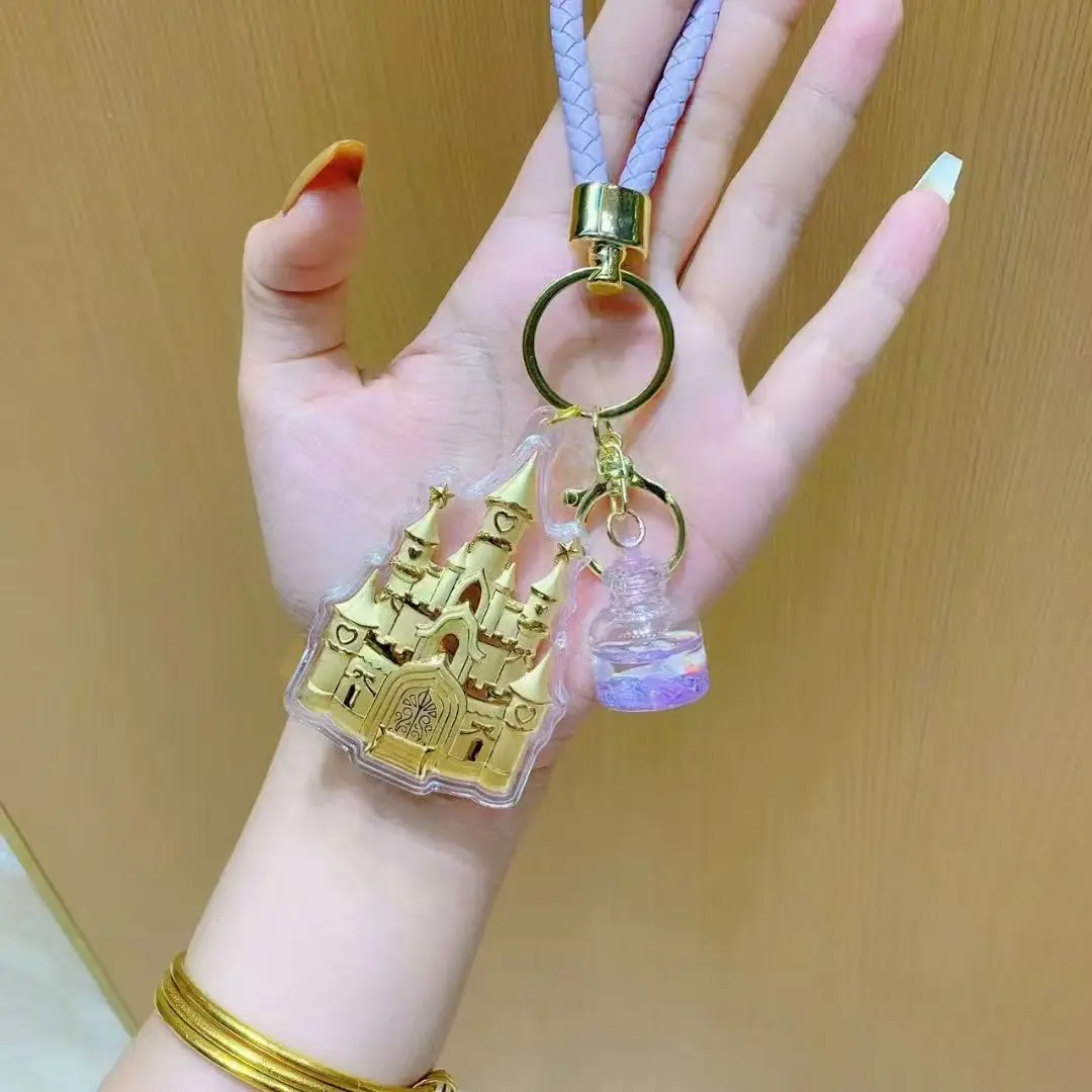 castle keychain Key Ring Enamel Key Chains Souvenir Gifts For Women Men DIY Handmade Jewelry