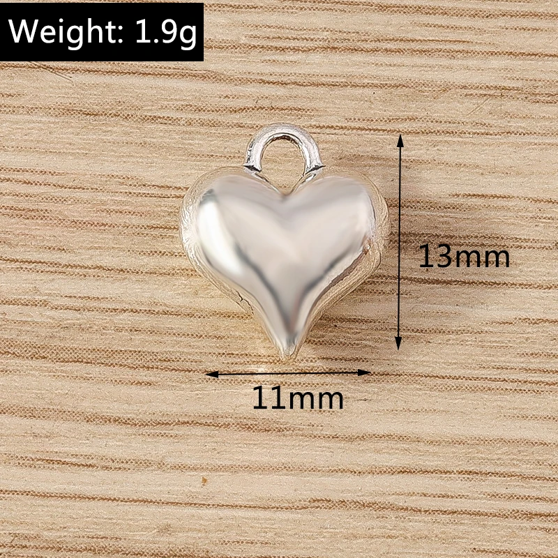 20 stücke 14x16mm niedlichen Gold Silber Farbe Legierung Liebe Herz Charms Anhänger für Schmuck Herstellung Ohrringe Halsketten Armbänder DIY Geschenke – Detail 24