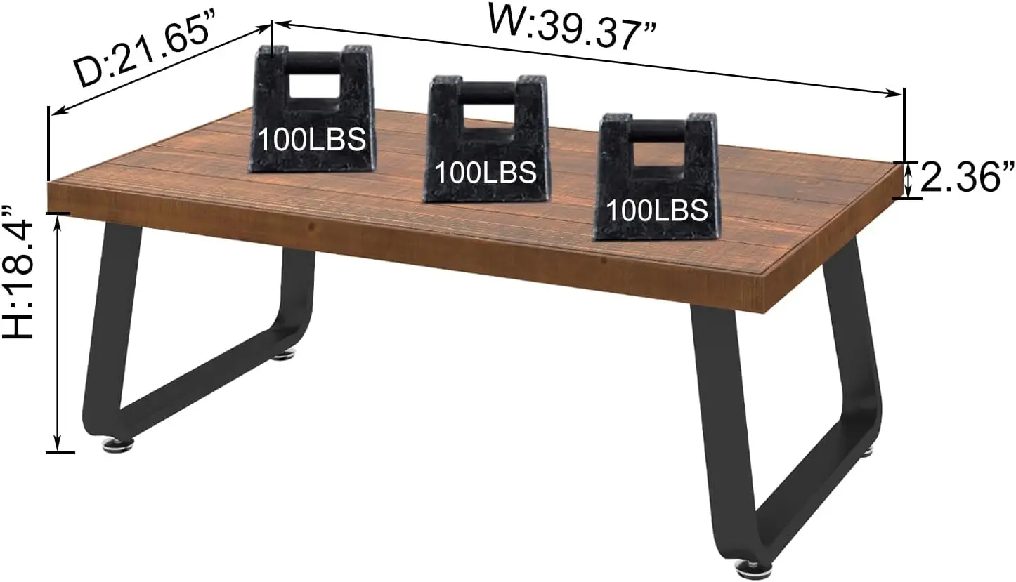 Stolik kawowy w stylu rustykalnym, industrialny stolik do herbaty z litego drewna, stolik kawowy w stylu farmhouse z prawdziwego drewna, nowoczesny minimalistyczny prostokątny