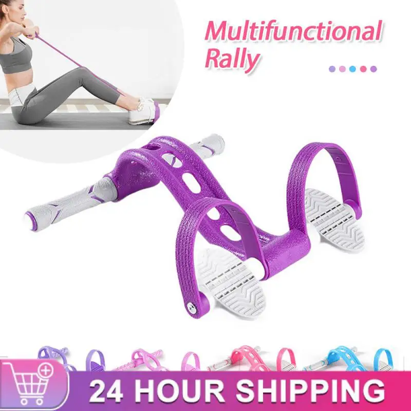 Tension Rope 4 Tube Puller Pedal Ankle Abdominal Exerciser Elastic Sit Up Pull Rope Home Gym Sport Training