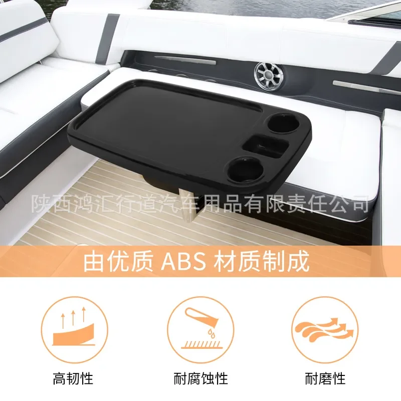 RV Table Board Yacht ABS Plastic Lifting Table White with Cup Groove Table Board Removable Anti-aging Anti-UV
