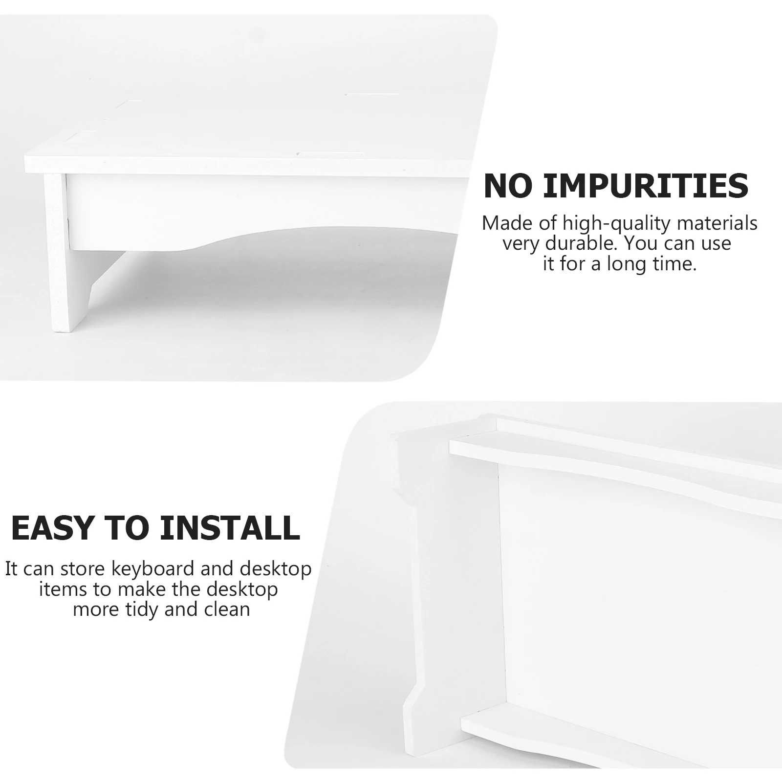 

Elevated Monitor Stand Desktop Keyboard Riser White Plastic Computer Risers for Monitors