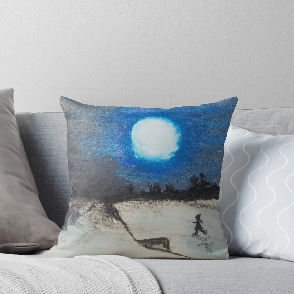 Ice Skating in the Moonlight Throw Pillow Luxury Cushion Cover Sofa Cushion pillow