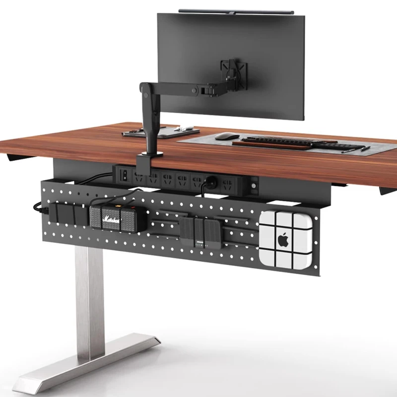 

Standing Desk Cable Management Panel Under Desk Pegboard Organizer WiFi Router Storage Shelf Power Charger Cord Organization