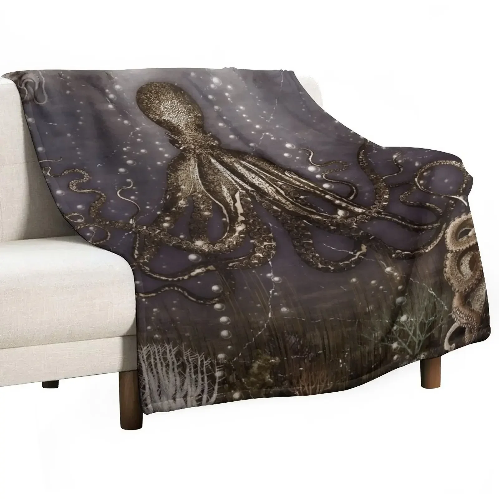 Octopus' lair - Old Photo Throw Blanket Tourist Vintage Luxury St Blankets