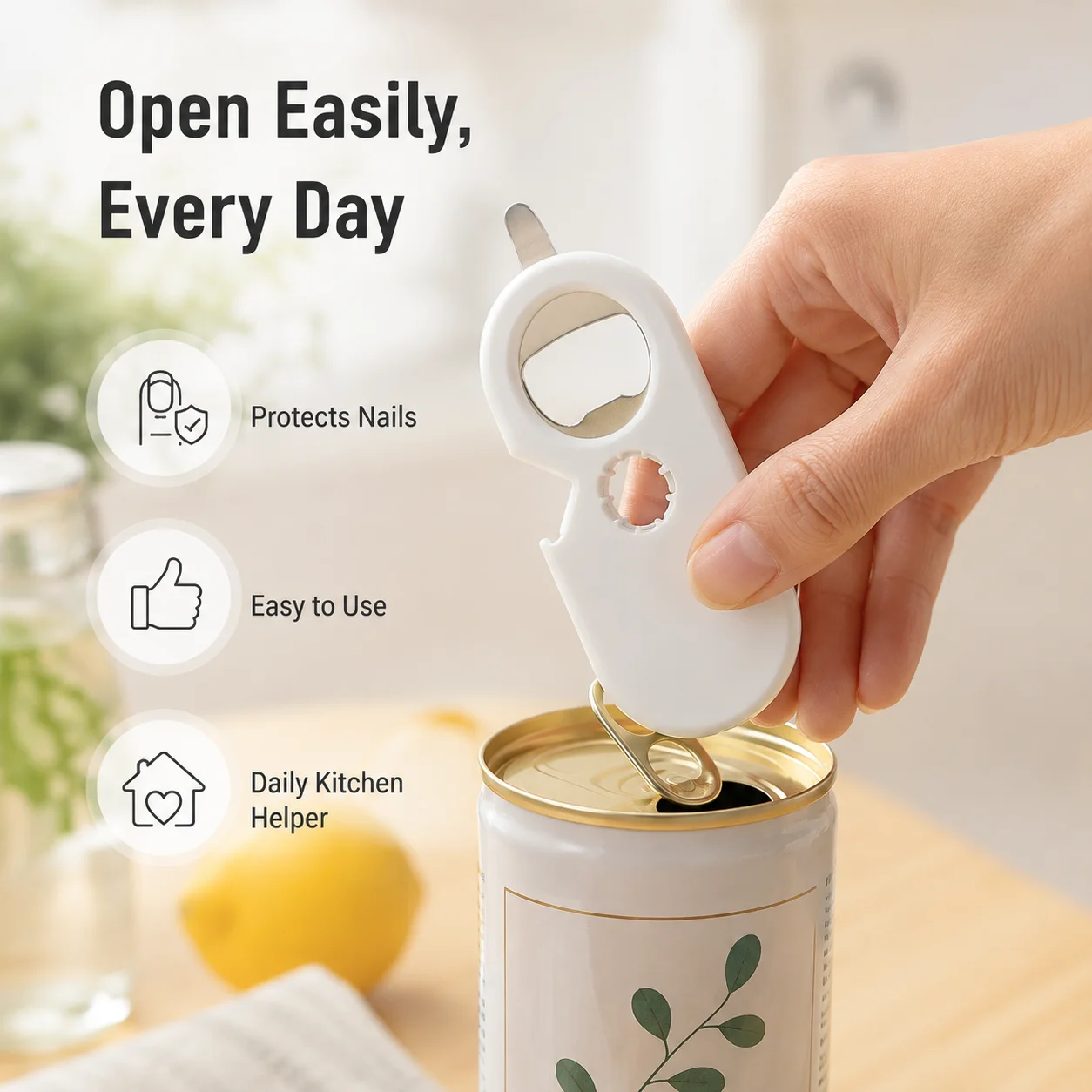 Magnetic Bottle Opener, Multi-Purpose Refrigerator Magnet Can Opener for Soda Beer, Easy Open Cap, Strong Sticky Kitchen Tools