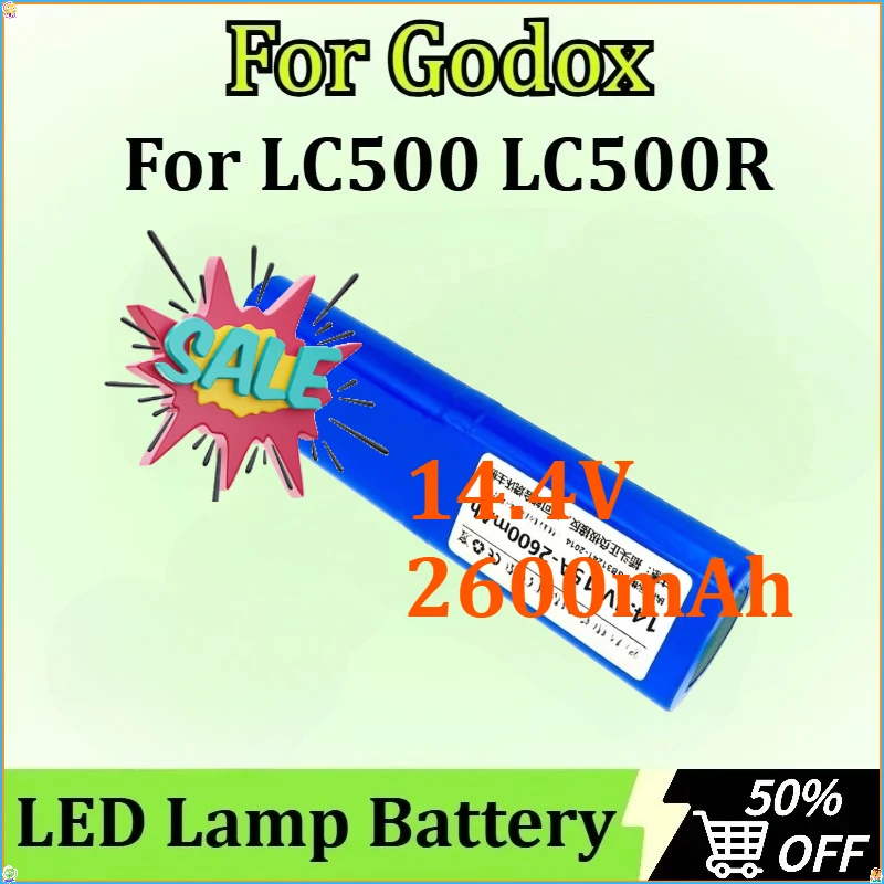 

For Godox LC500 LC500R Newly Upgraded External Fill Light LED Lamp Battery 14.4V 2600mAh