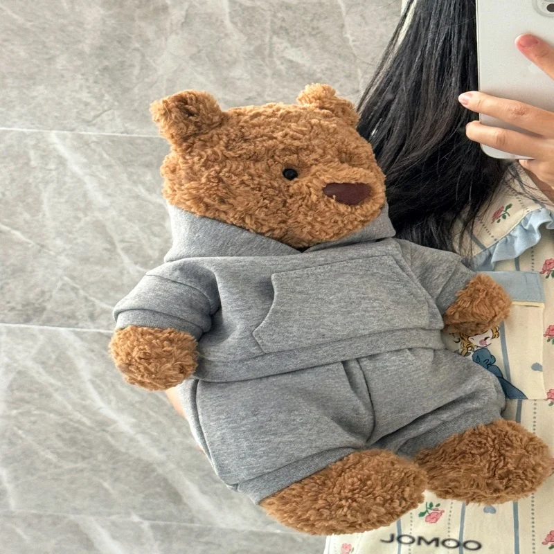 For Handmade Reference Barcelona Bear Clothes Doll Clothes Sweatshirt Hoodie Long Sleeve Sweatshirt Pants Sports Baby Clothes