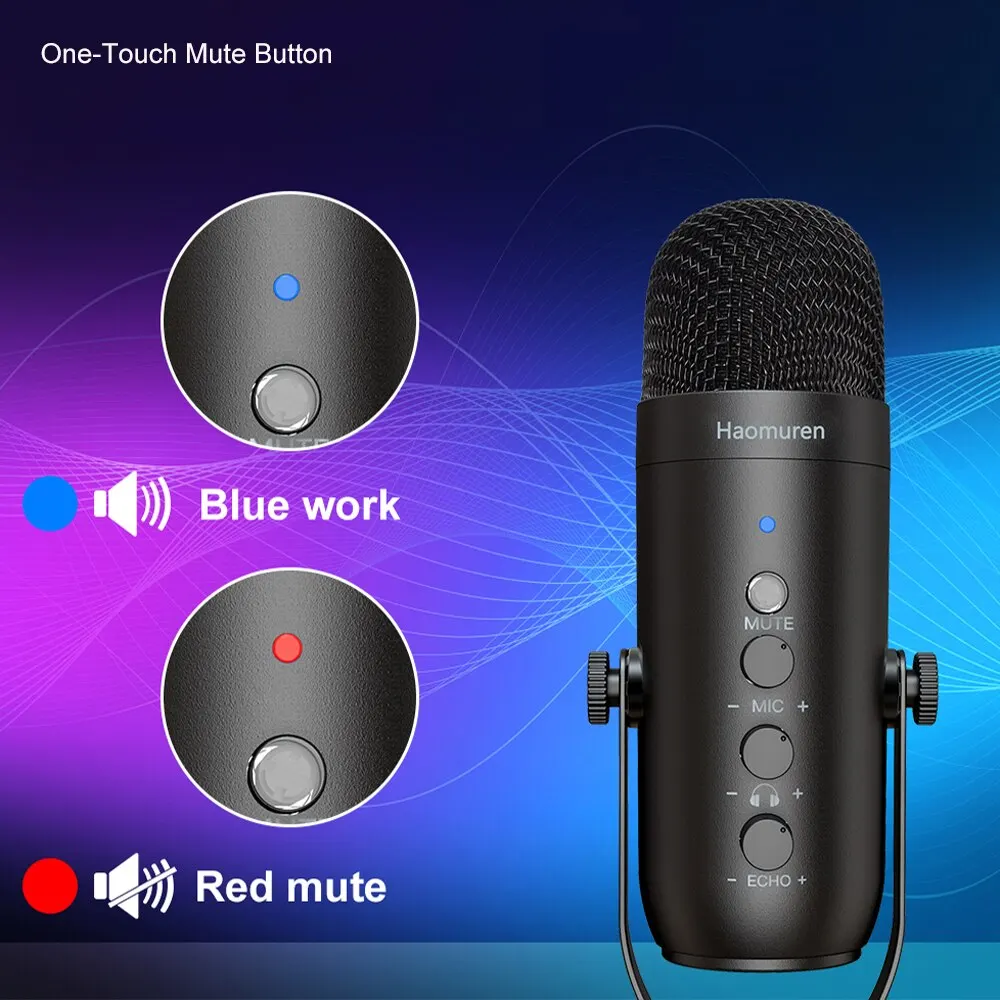 Chuyên nghiệp USB streaming podcast PC Microphone Studio cardioid Condenser Mic Kit với Boom Arm cho ghi âm co giật Youtube