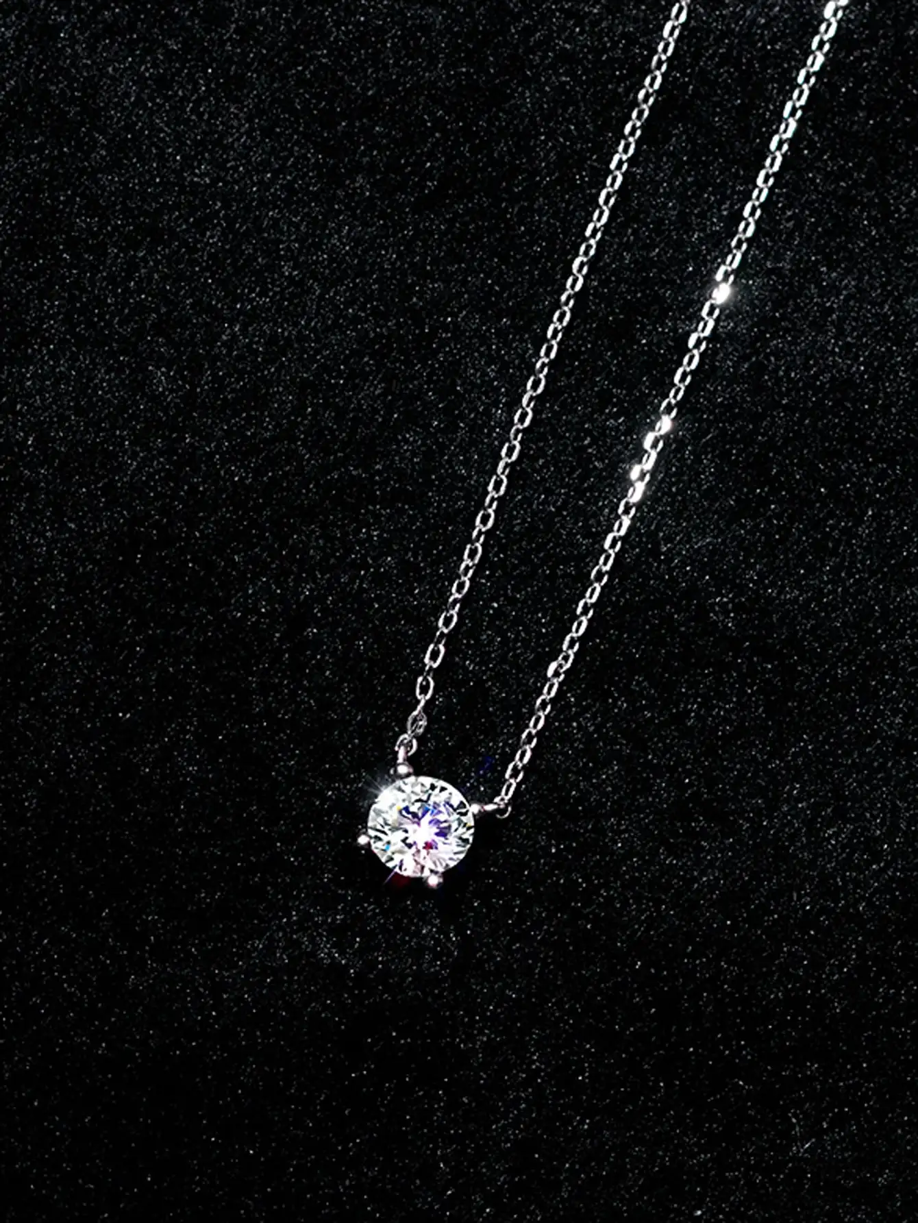 

Minimalist Solitaire CZ Pendant Necklace on Delicate Chain