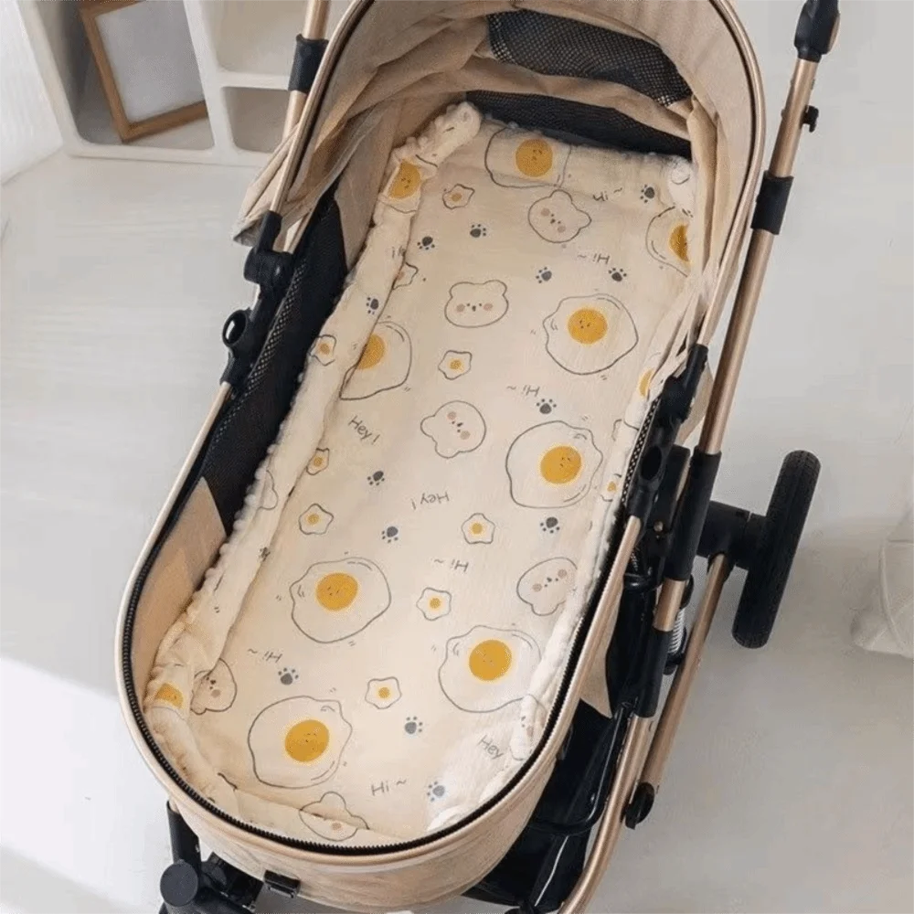 Universal Cartoon Baby Stroller Cushion Rainbow Flower Trolley Mattress Soft Rabbit Baby Seat Cushion Seat Liner