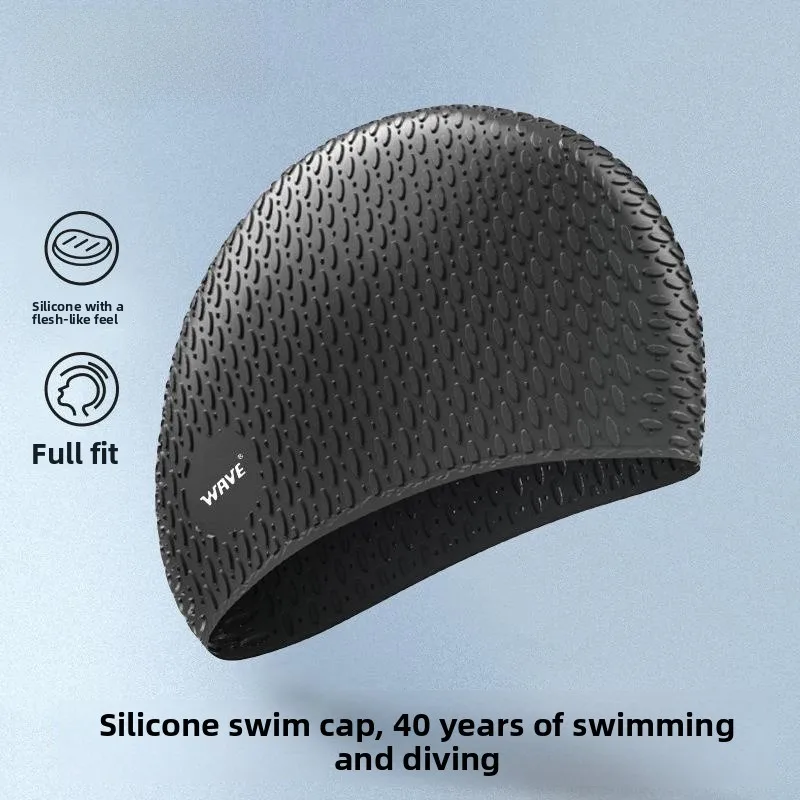 nouveau-bonnet-de-bain-en-silicone-a-gouttelettes-d'eau-etanche-unisexe-anti-etranglement-couleur-unie-equipement-de-natation