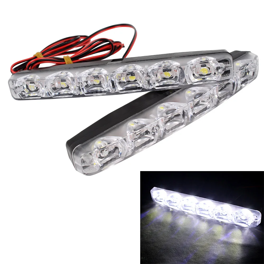 Uniwersalne światła do jazdy dziennej DC 12V DRL 6 diod LED do stylizacji samochodu Samochodowe światła do jazdy dziennej LED