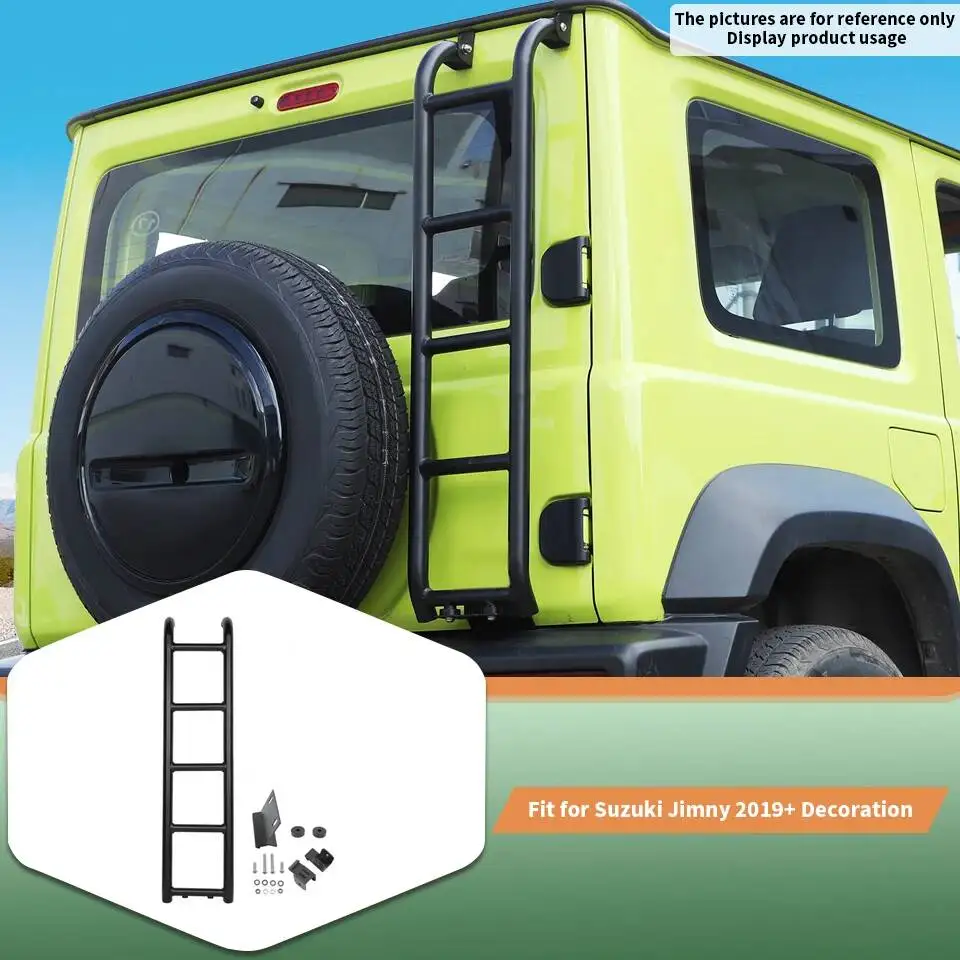 

Aluminum Alloy Car Rear Tail Door Ladder Climbing Exterior Accessories For Suzuki Jimny 2019 2020 2021 2022 Up Ladder Accessorie