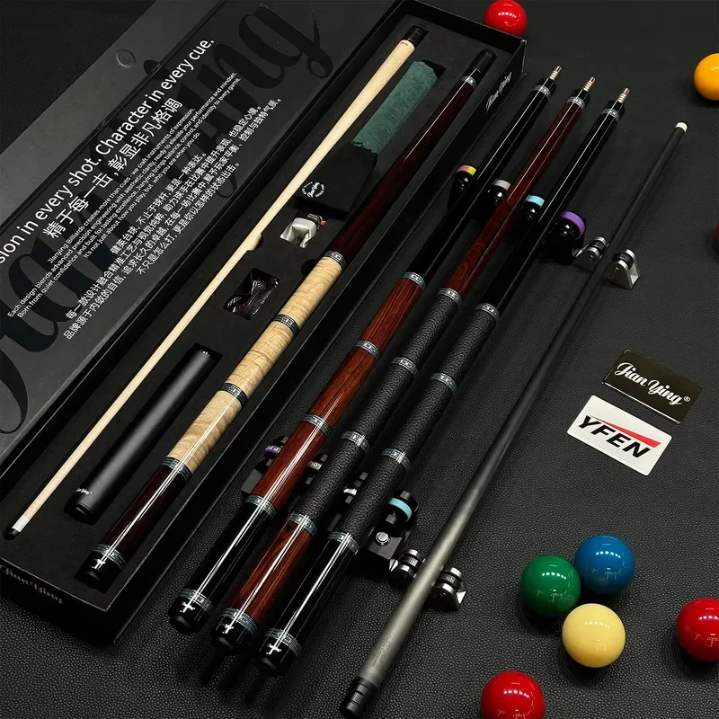 SFW Certificate JIANYING&YFEN Aero Series-CQ Pool Cue Maple Wood Cocobolo Three-Layer Composite Sleeve Carbon Fiber Shaft and