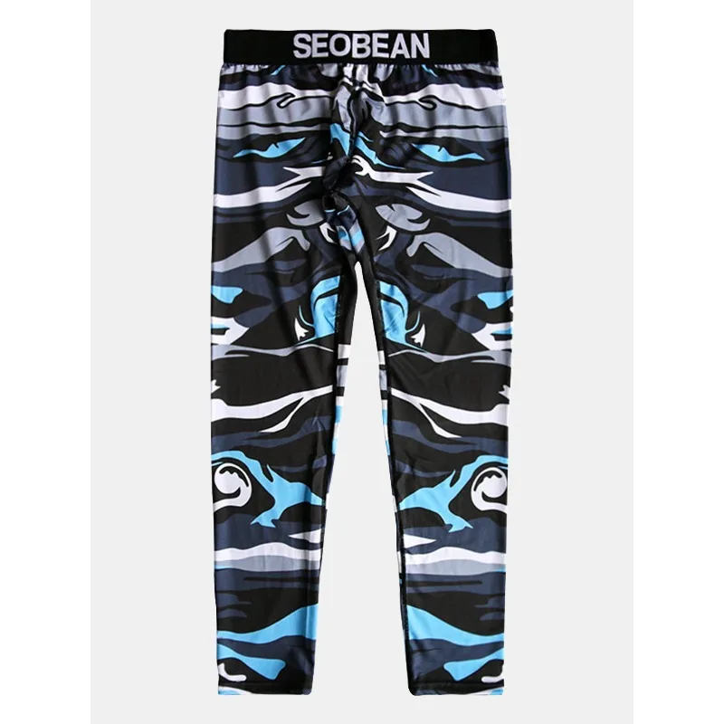 SEOBEAN Men's Warm Autumn Pants with Low Waist, Slim Fit, Nine Quarter Length Pants, High Elasticity, Youth Shaping, Sexy Sports