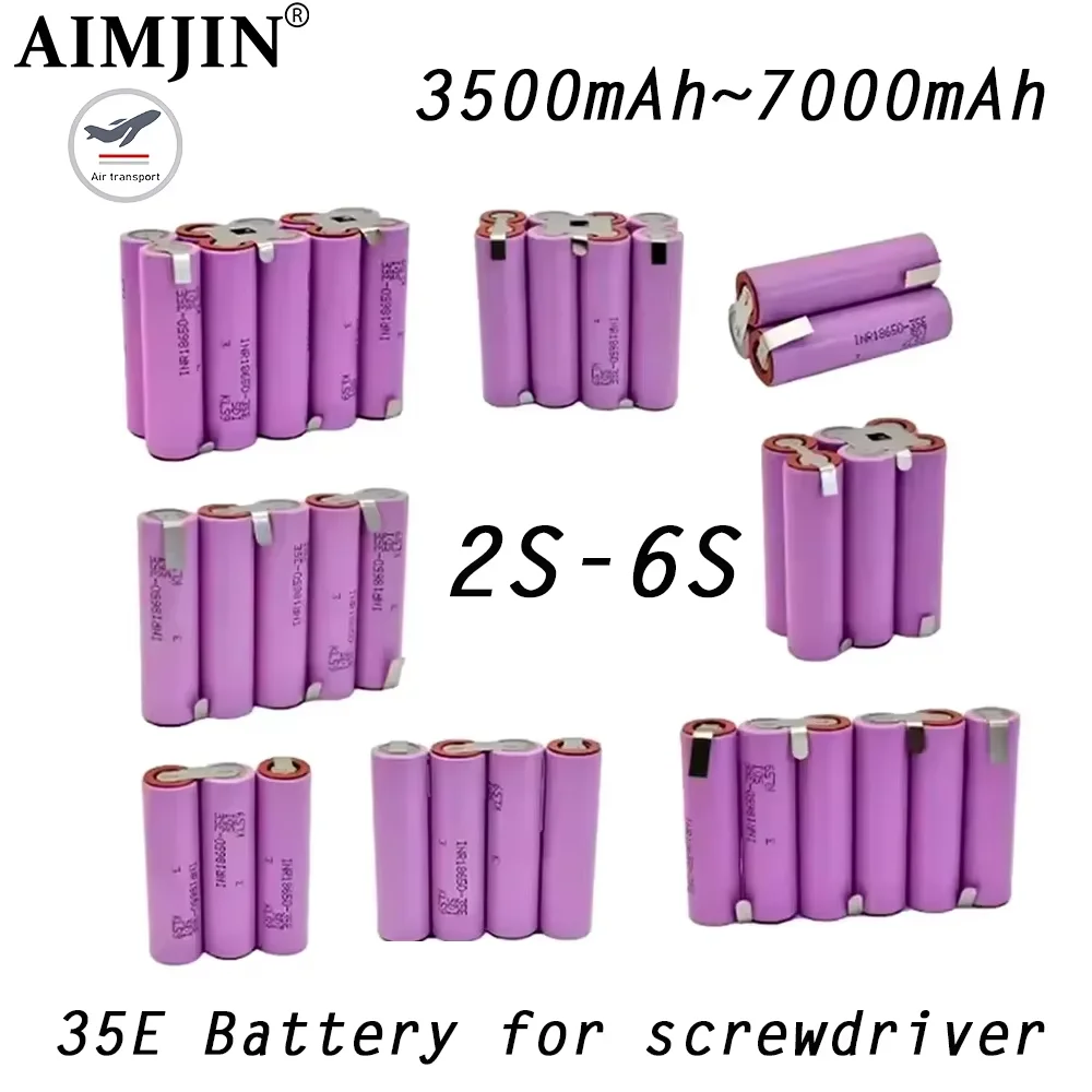 

20A 18650 35E 3500mAh 7000mAh 3S 4S 5S 6S 8S 7.4V 12.6V 14.8V 18V 25.2V 29.6V for Screwdriver Batteries Weld Battery Pack