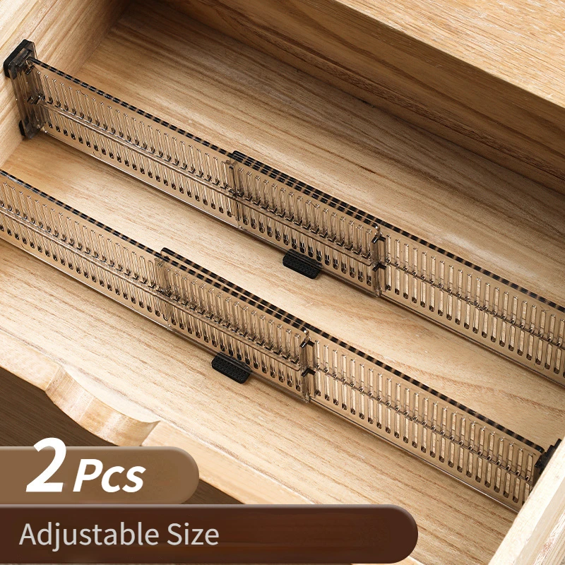 2Pcs Drawer Storage Partition Board DIY Wardrobe Closet Punch-free Separator, Flexible Horizontal and Vertical Free Combination