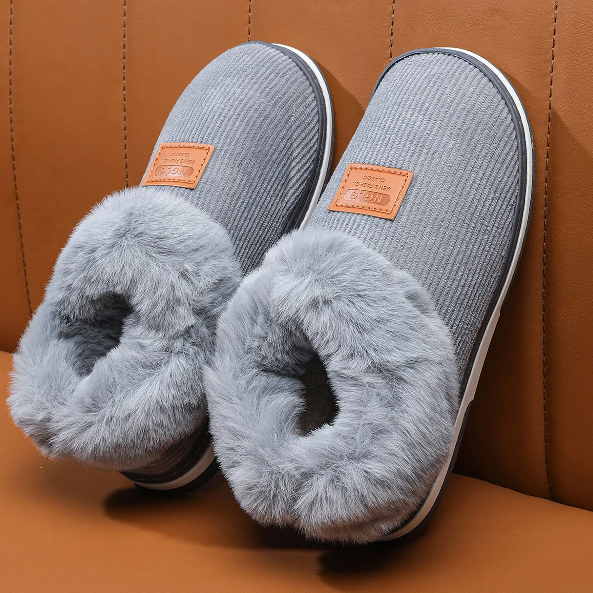 Winter Men Shoes Casual House Shoes Women Comfortable Outdoor Warm Cotton Shoes Unisex Indoor Plush Slip on Warm Slippers Men image 6