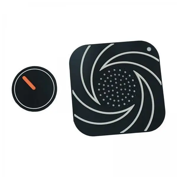 Kitchen Sink Floor Drain Stopper Mat Black PVC Deodorant Cover for Bathroom Bathtub Laundry