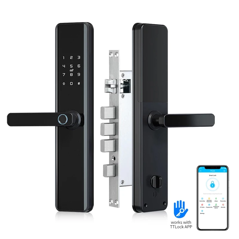 Electronic Door Lock Safety waterproof Wifi tt lock App bluetooth Smart Card Digital Keyless Code Fingerprint Lock For home