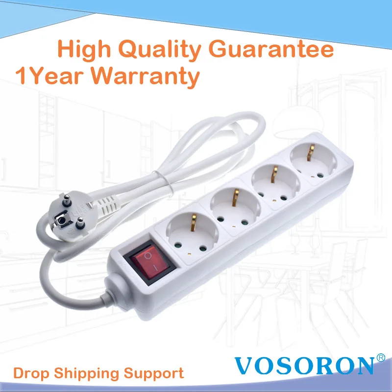 

Электрический сетевой фильтр немецкого и испанского языка, модель VSE5 250, 220 В, 4 розетки