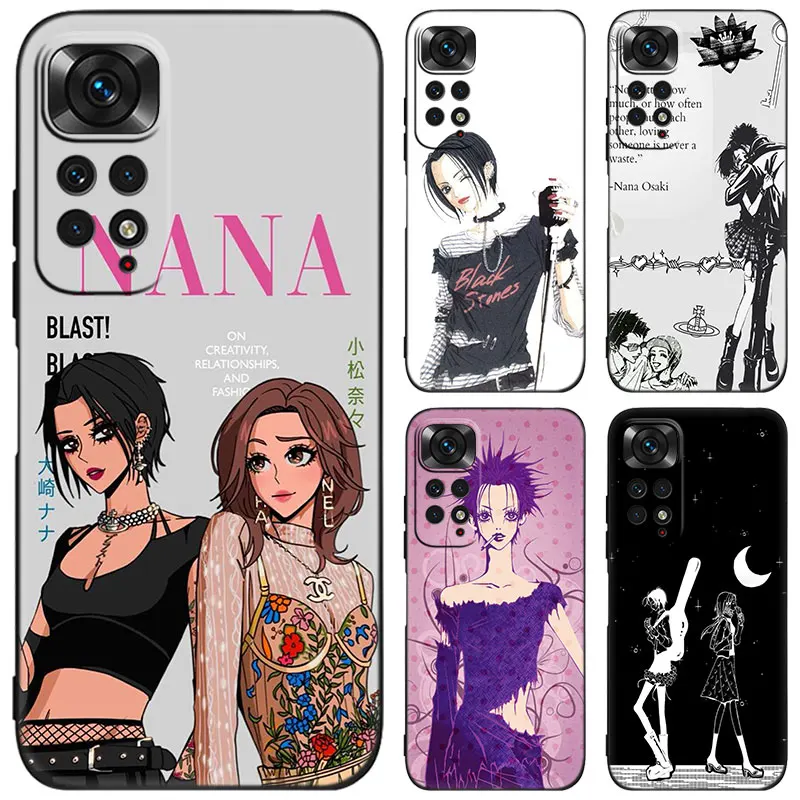 Nana Osaki Anime Black Phone Case For Xiaomi Redmi Note 12 Pro 11 Pro Plus 11S 11T 10 10T 5G 10S 9S 9 8 Pro Cover