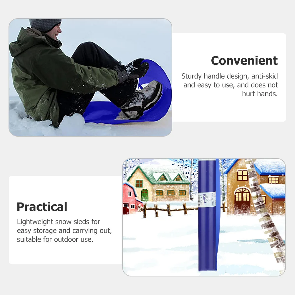 

Children Skiing Sled Bright Color Lightweight Foldable Design for Snow Sand Fun Handle Anti- Winter
