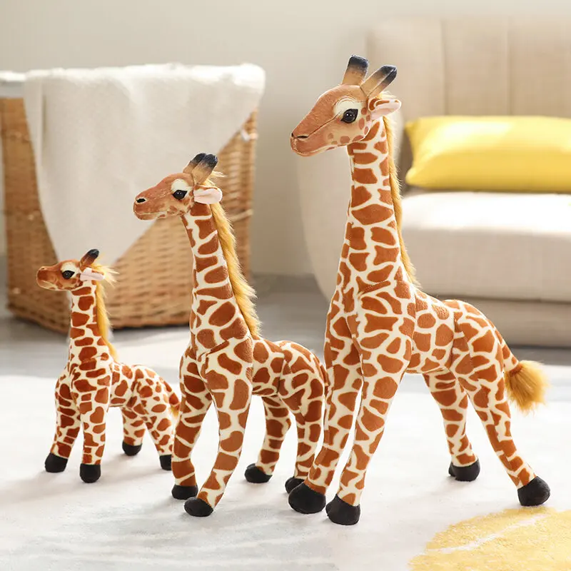 Real Life Giraffe Plush Toys High Quality Stuffed Animals Dolls Soft Room Decor35-60cm  Kids Baby Birthday Christmas Gift