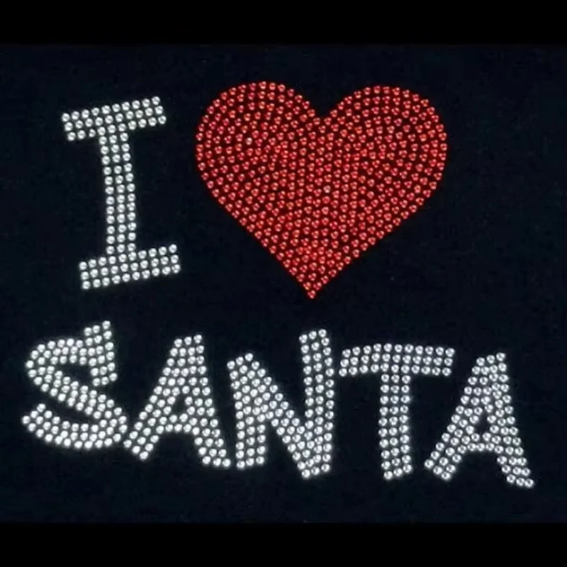 

2pc/lot Christmas santa hot fix rhinestone transfer motifs iron on rhinestone transfer designs rhinestone applique for shirt bag