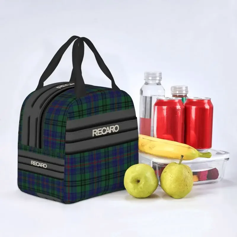 Recaros Logo Insulated Lunch Box for Women Portable Warm Cooler Thermal Lunch Bag Travel Food Picnic Container Tote Bags