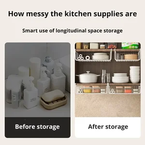 1pc weiße/schwarz hängende Netzkorb Eisenmaterial großer Kapazität unter Schrank Wandgarderobe Korb Aufbewahrungswerkzeuge Küche 10 Hauptverkäufe externe Eisentüren - №1