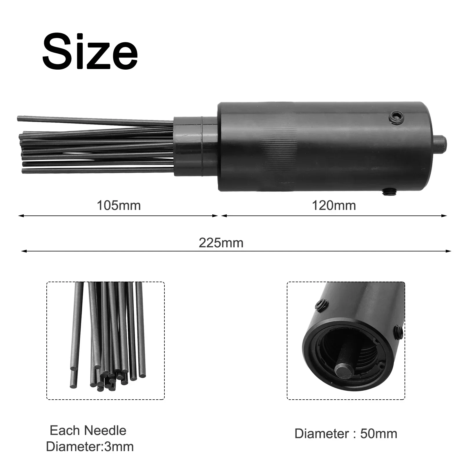 Efficient For Pneumatic Needle Bundle Deruster Head with 19 Needles High Carbon Steel Material and Light and Easy Operation