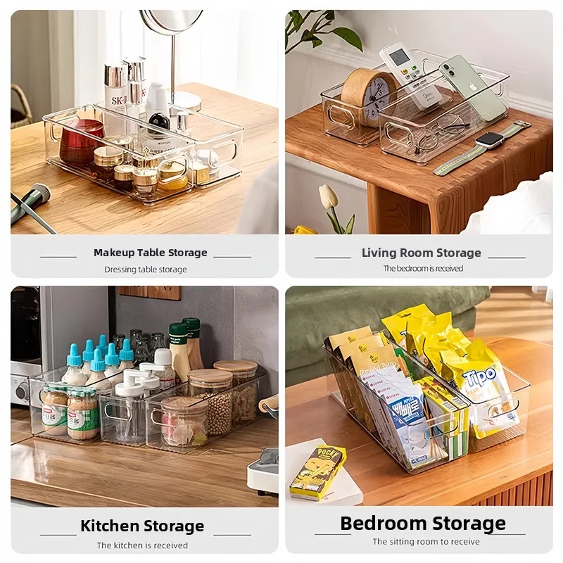 صندوق تخزين أكريليك كبير، خزانة طويلة ضيقة، منظم مكياج عالي السعة، ثلاجة شفافة على الطراز الياباني، منظم منزلي