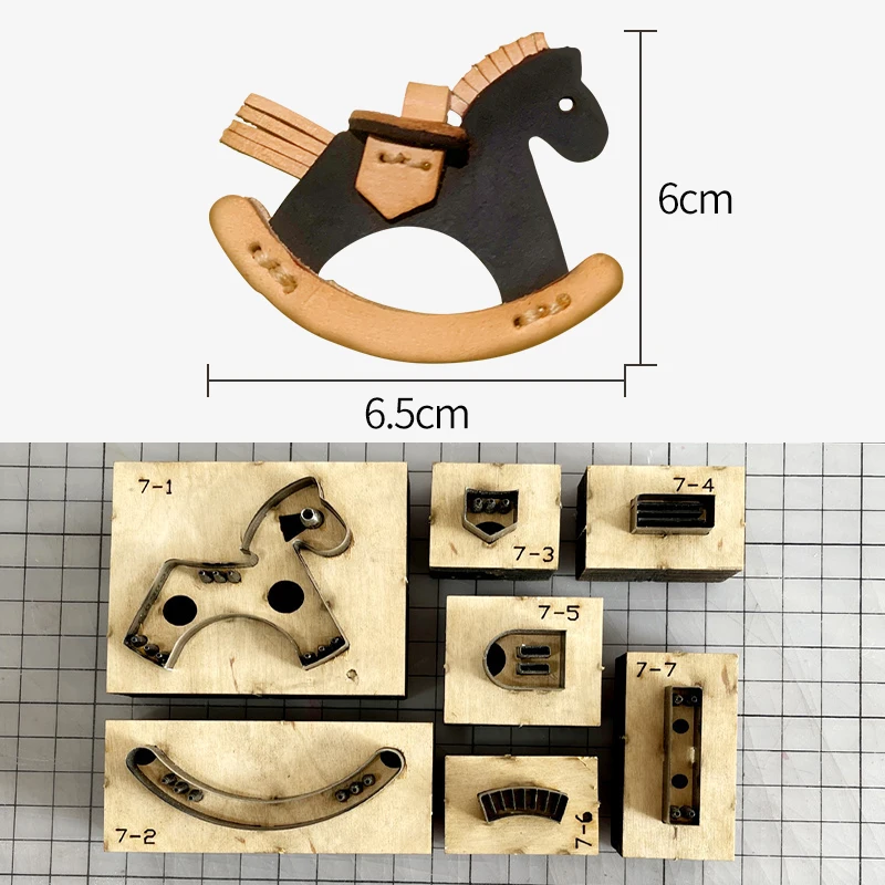 Creativo cavallo a dondolo taglio in pelle Die ciondolo cavallo fai da te coltello fatto a mano stampo artigianato modello in pelle punzonatura