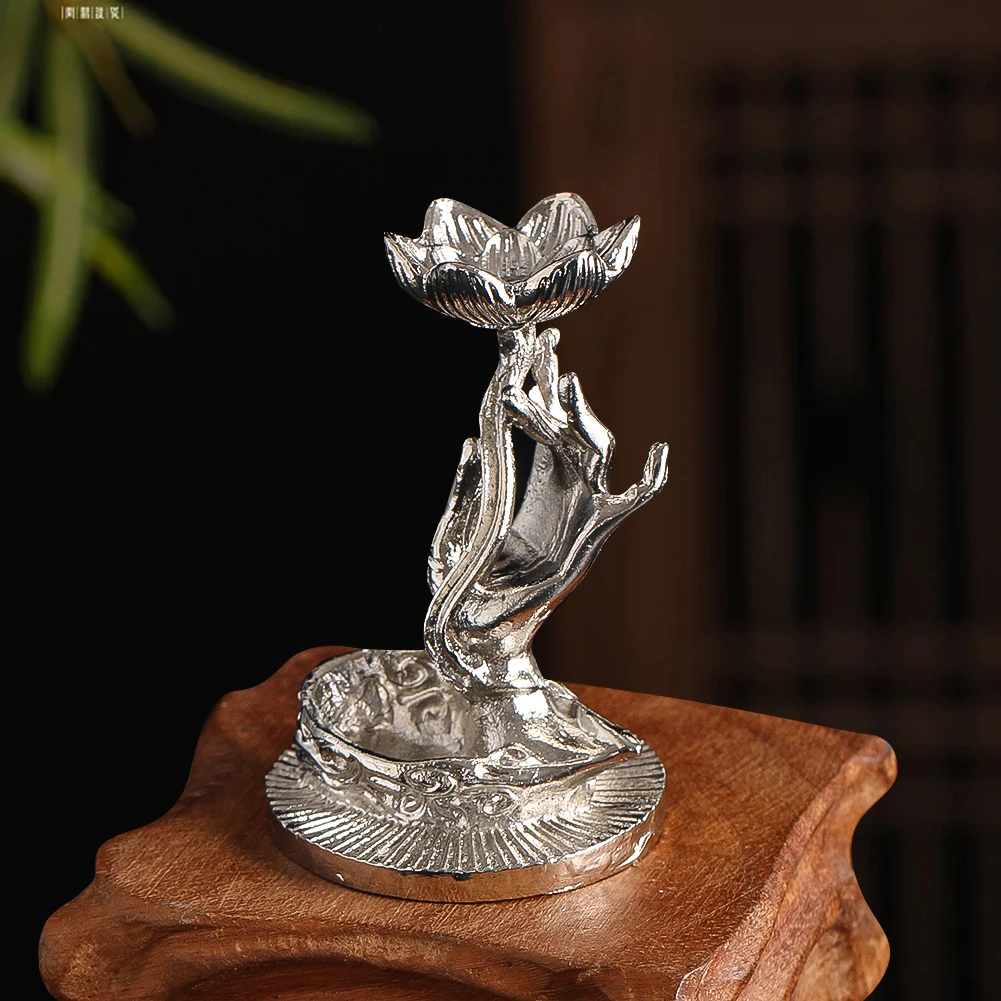 Metal Hand Rest Lotus-Shaped Stand Crystal Ball Aromatherapy Pebble Holder Jewelry Display Multi-Functional Storage Rack