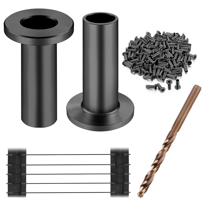 80 Pack T316 Stainless Steel Black Protector Sleeves For 1/8In 5/32In Or 3/16In Cable Deck Stair Railing Kit System