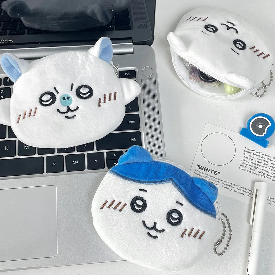 Cute Plush Coin Wallet Japanese Giikawa Coin Purse Portable Coin Bag Storage Bag Cartoon Plush Cosmetic Bag Mini Purse for Girl