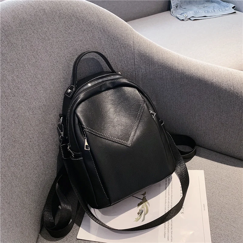 

Small Women's Backpack PU Leather School Bag for Teenager Girls Fashion Daypack Mini Satchel Bag Women Back Bag 1222