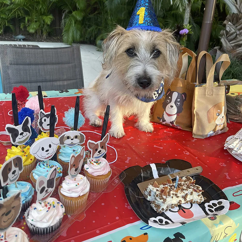 Pet Dog Cupcake Toppers Pet Dog Themed Birthday Party Supplies Dogs Face Cake Toppers Puppy Theme Birthday Party Decorations