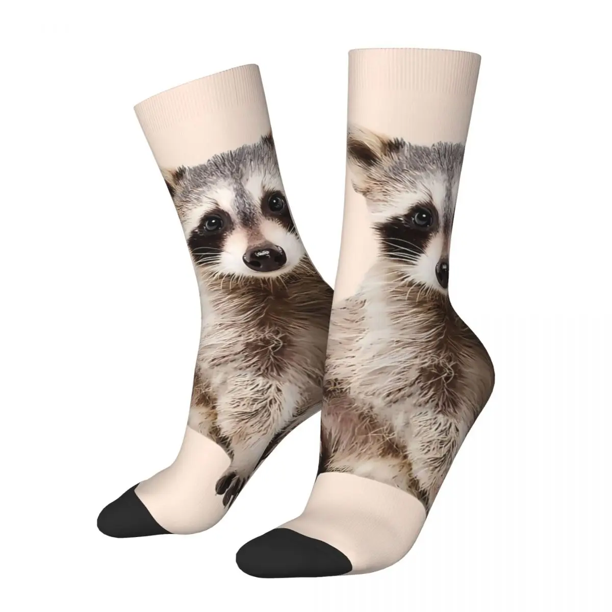 Vintage Sits Funny Looks At You Men's Socks Raccoon Unisex Hip Hop Pattern Printed Crazy Crew Sock Gift