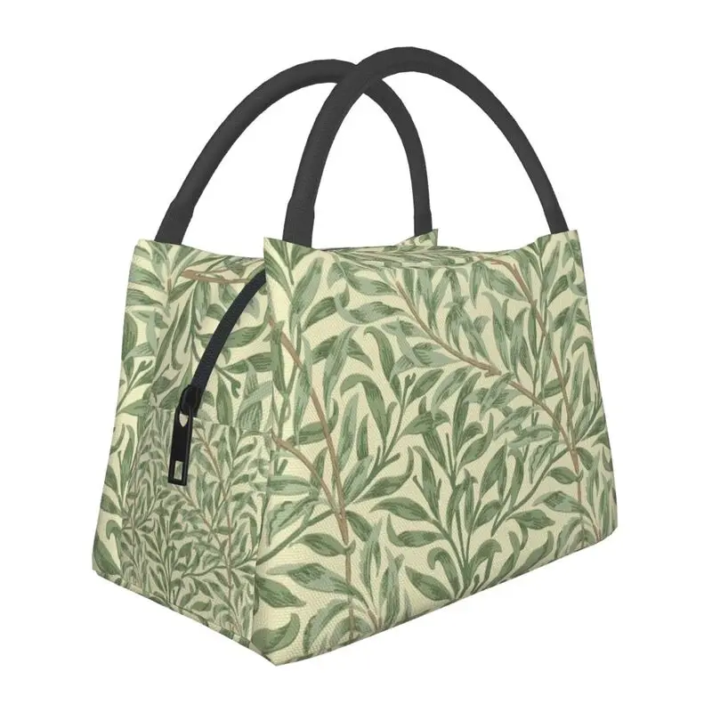 William Morris Willow Boughs Insulated Lunch Bags for Women Floral Pattern Thermal Cooler Lunch Tote Beach Camping Travel