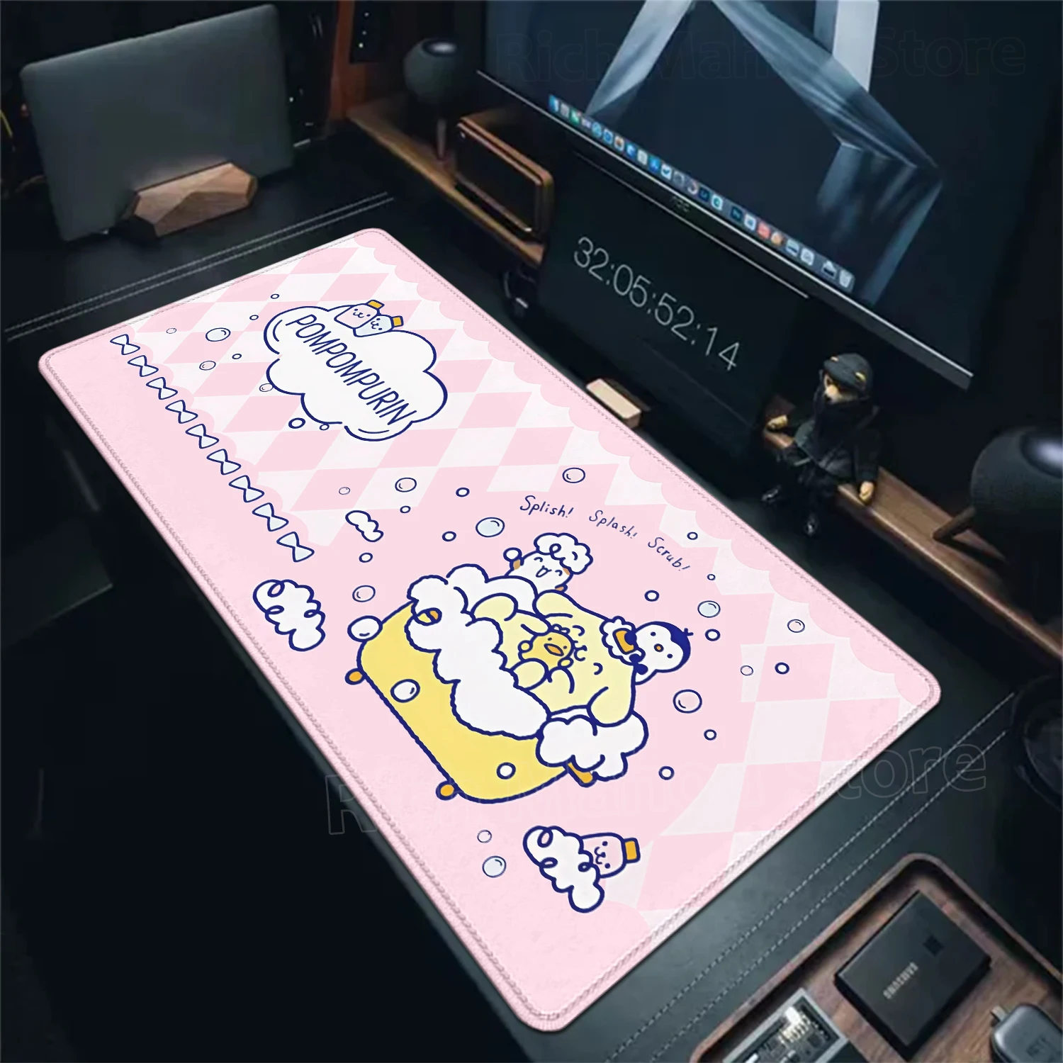 Kawaii Yellow Puppy Mouse Pad Pompompurin Desk Mat XXL Cartoon Anime Gamer Cabinet Mousepad Laptop Keyboard Rug Office PC Mats