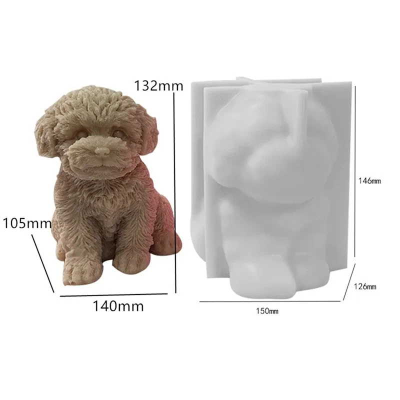 Dog Candle Mold Animal Teddy Puppies Soy Wax Silicone Mould Puppy Dog Lover Home Decor Craft Supplies