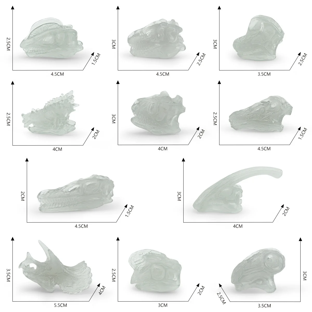 Symulowane wykopaliski szkieletu dinozaura archeologicznego, prehistoryczne kości mammalowe, świecące ozdoby modelowe