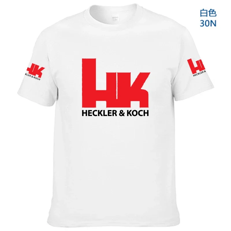 Brand Men's Tee Shirt Summer 100% Cotton Harajuku Men's Short sleeve Hk Heckler Koch No Compromise High quality Casual Tees top