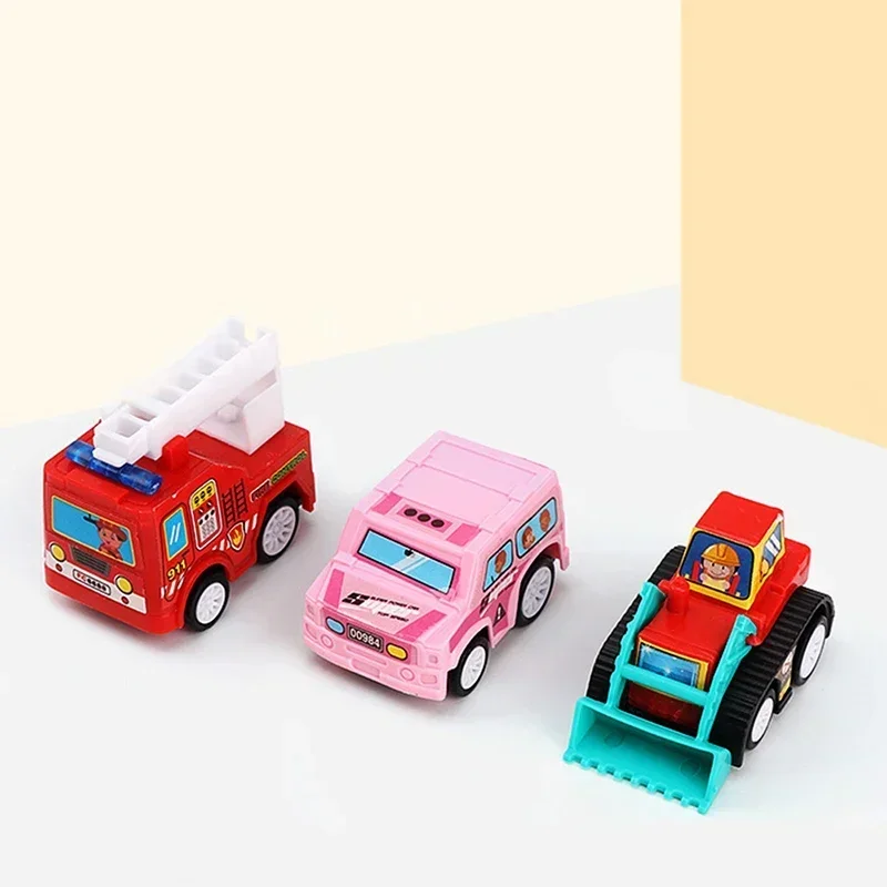 Model Car Toy, Pull Back Car Toys, Engineering Vehicle Fire Truck Inertia Vehicles for Children Kids Gift, Mini Diecasts Cars